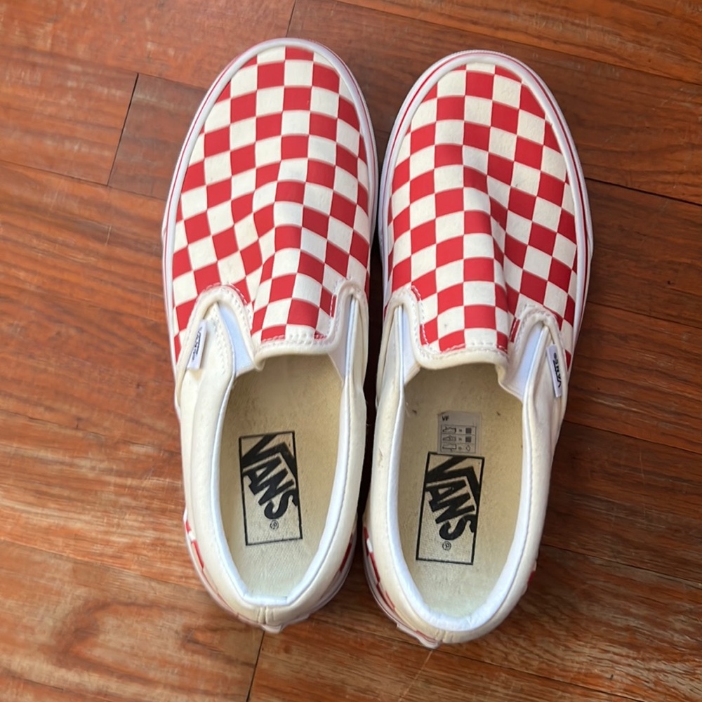 Red checkered vans